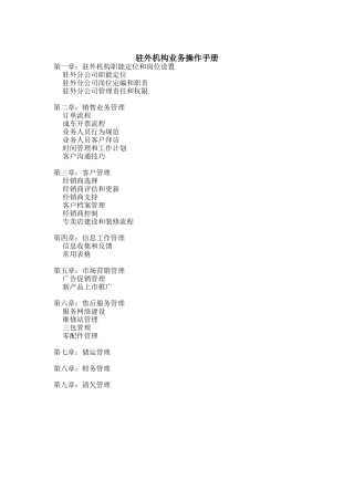 某企业驻外机构业务操作标准手册