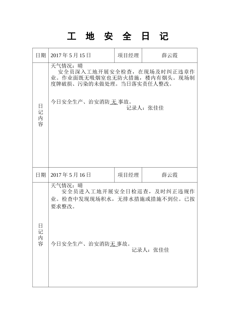 工地安全日记(69页)_第2页