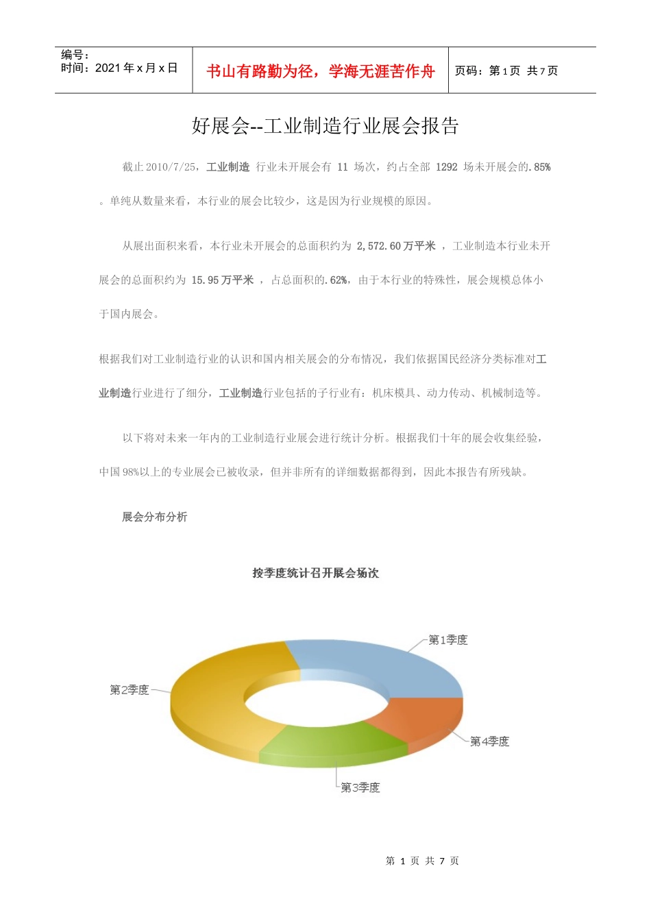最新工业制造行业展会报告_第1页
