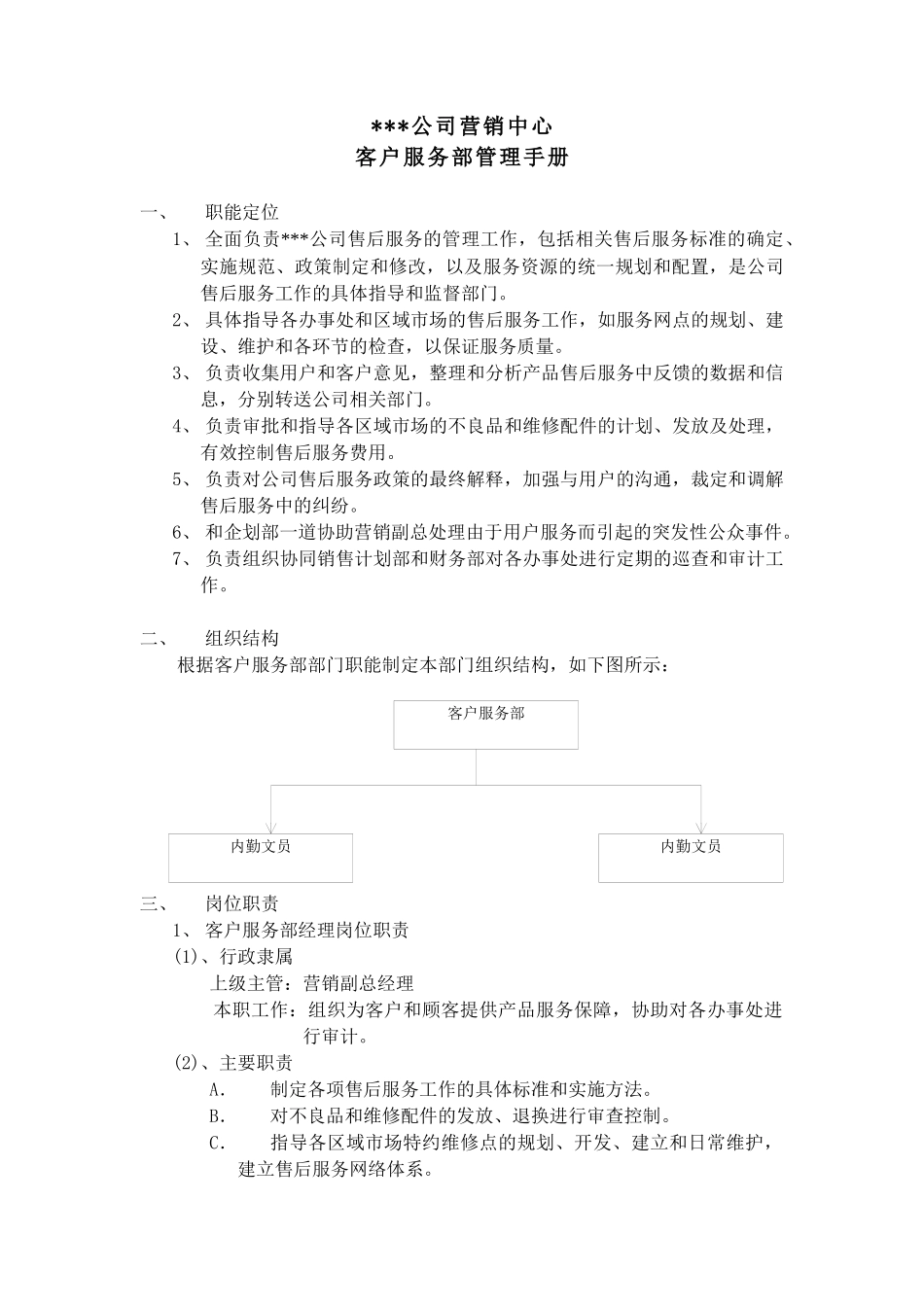 某企业客户服务部管理手册_第3页