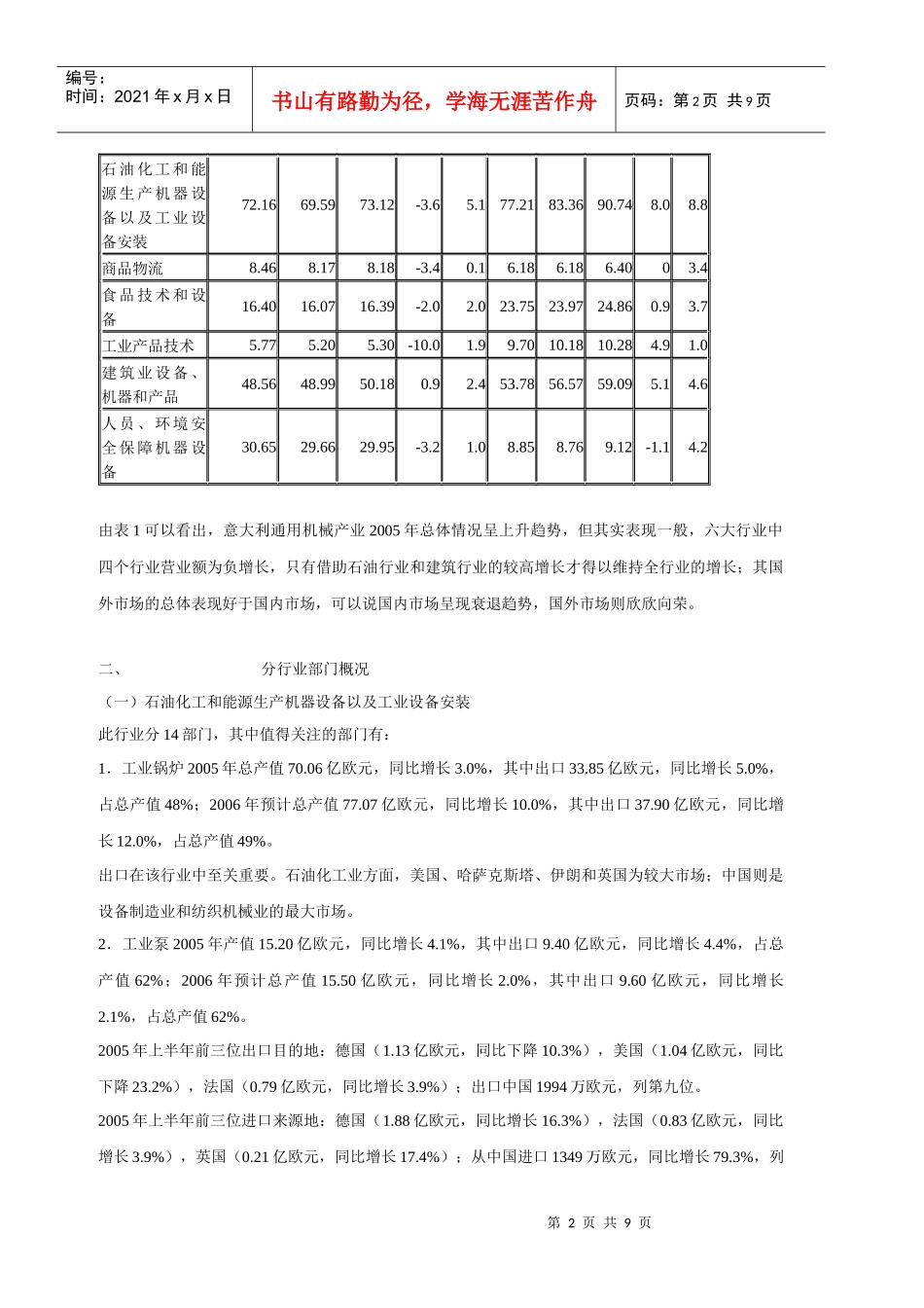 机械行业分析报告(doc 8页)_第2页