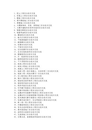 各项安全技术交底