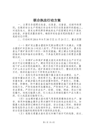 联合执法行动实施方案