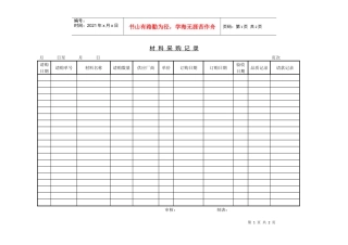 材料采购记录