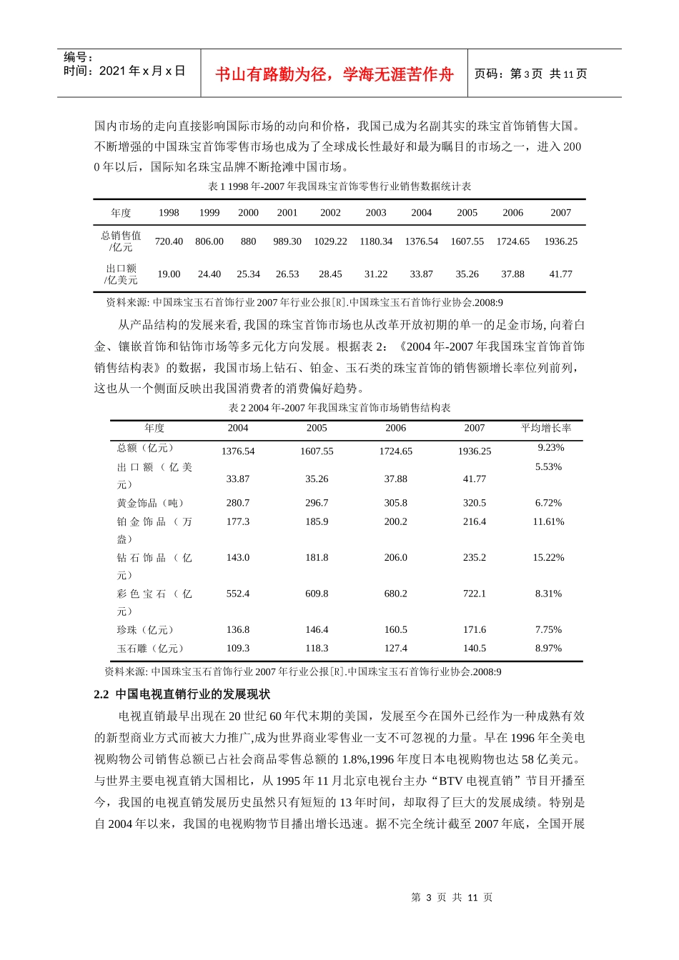 本科毕业论文：中国电视首饰直销模式发展策略的研究_第3页