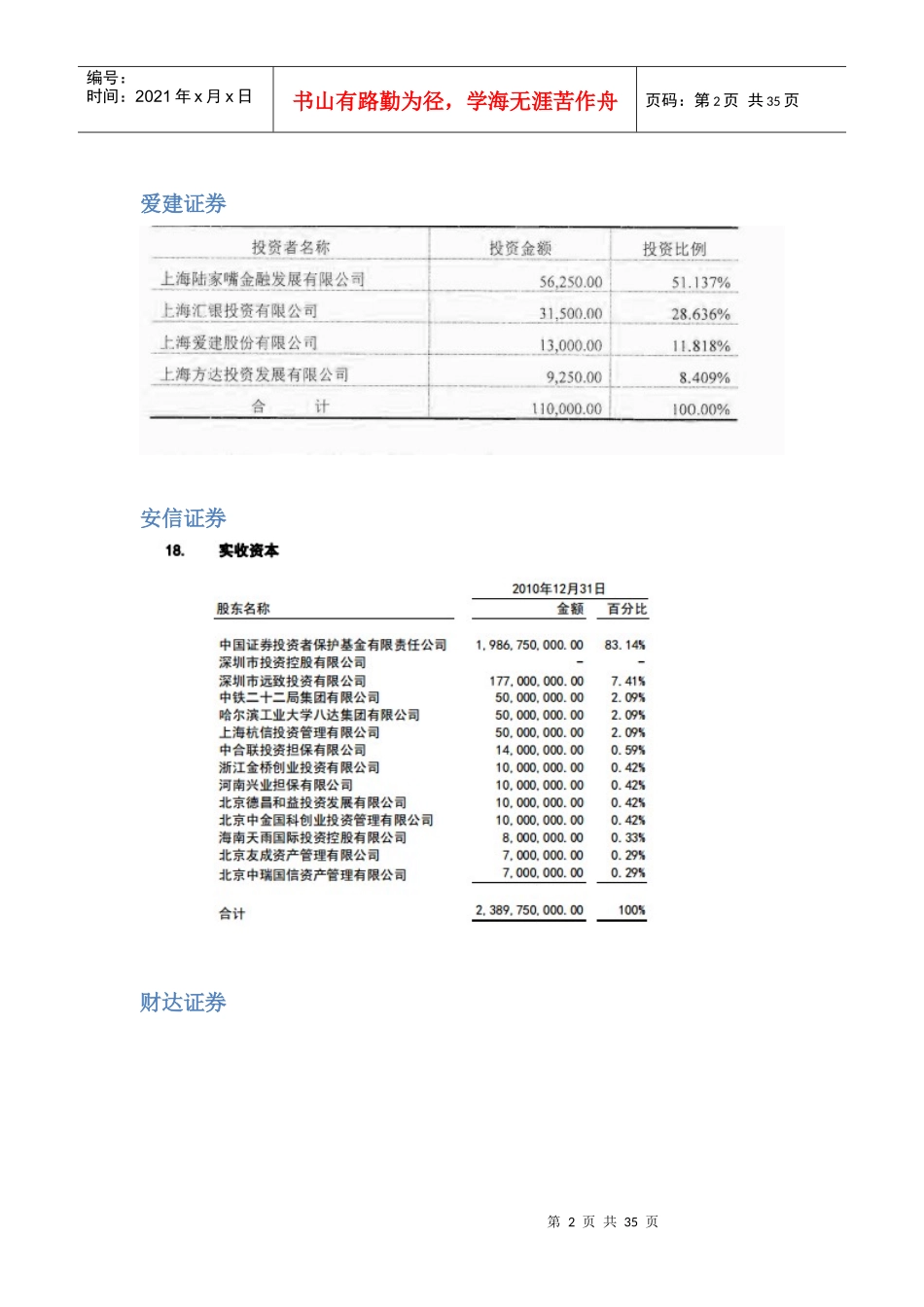 未上市证券公司股东情况_第2页