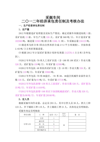 经济承包责任制车间部分