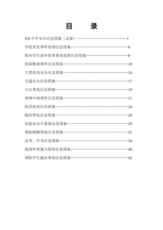某中学安全应急预案总案