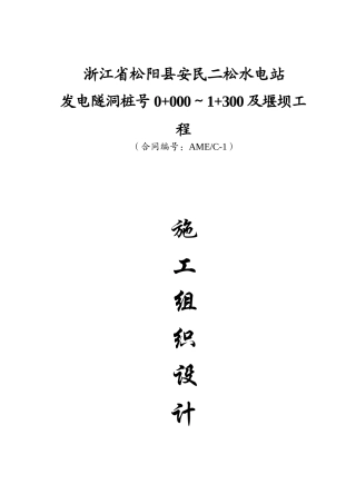 松阳县安民二松水电站施工组织设计