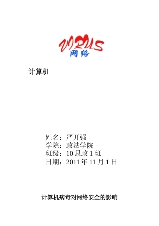 计算机病毒对网络安全的影响