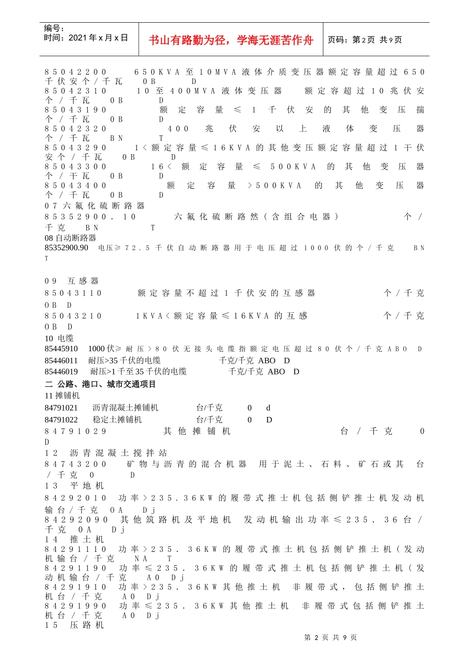 机电产品国际招标目录根据国家机电办招标处规定，以下机电产品_第2页
