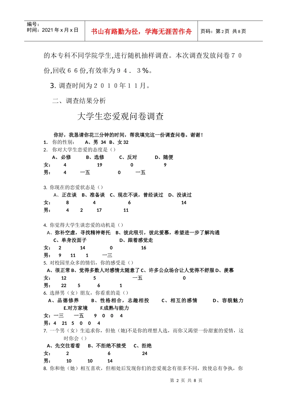 有关大学生恋爱观的调查报告_第2页