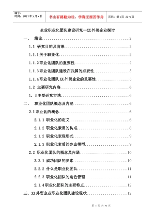 某企业职业化团队建设探讨