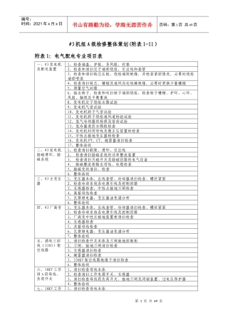 机组A级检修整体策划XXXX0309(附表1-11)