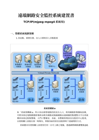 远端网路安全监控系统建置书