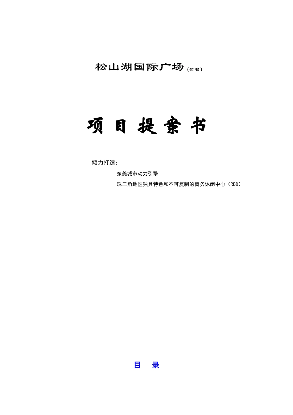 松山湖国际广场项目提案书_第1页
