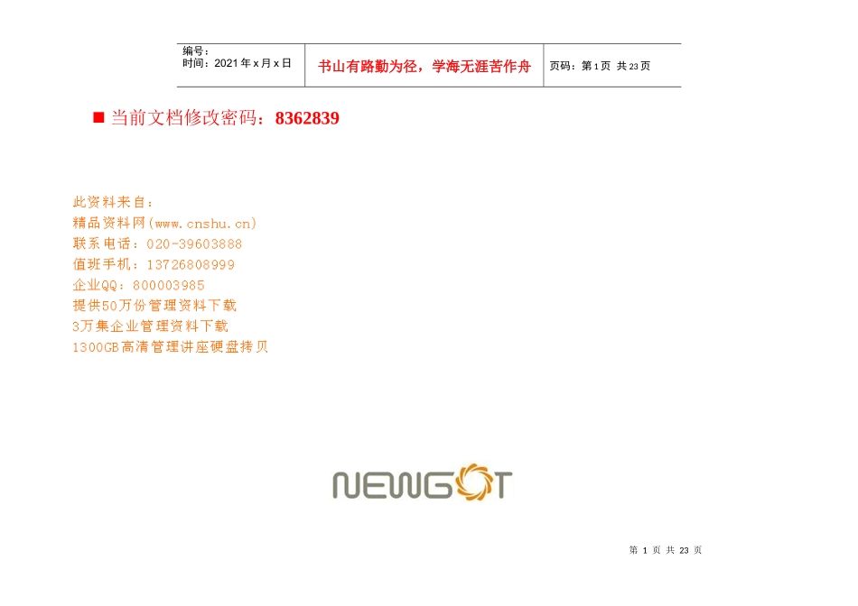 某企业招商工作指导手册_第1页