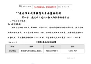 某住宅项目投资估算及资金筹措计划