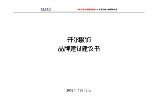 服饰品牌建设建议书