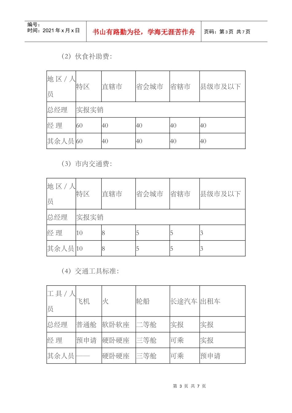 某企业差旅费报销管理制度_第3页