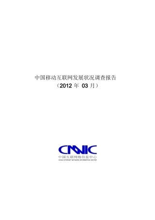 某互联网发展状况调查报告