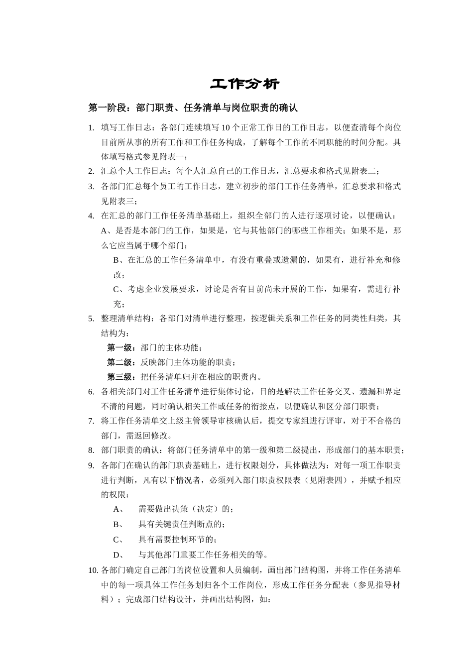 某企业各部门工作分析报告_第1页