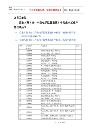 机电组维护产品目录