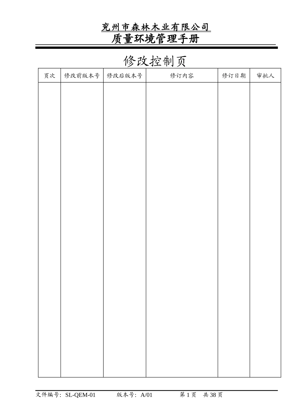 木业公司质量环境管理手册_第2页