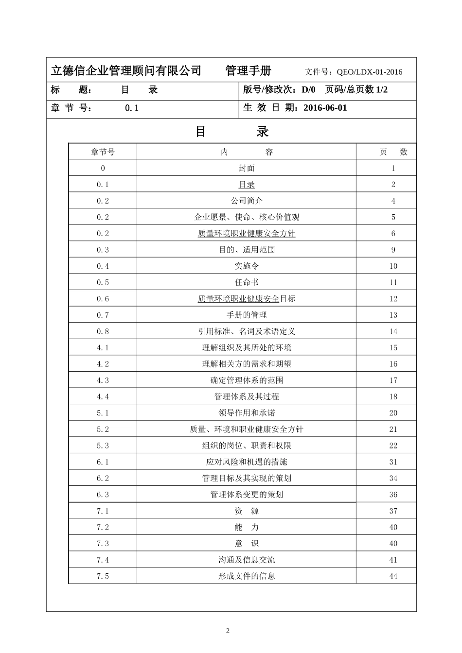 某企业管理顾问有限公司管理手册_第2页
