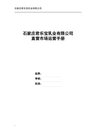 某乳业有限公司直营市场运营手册