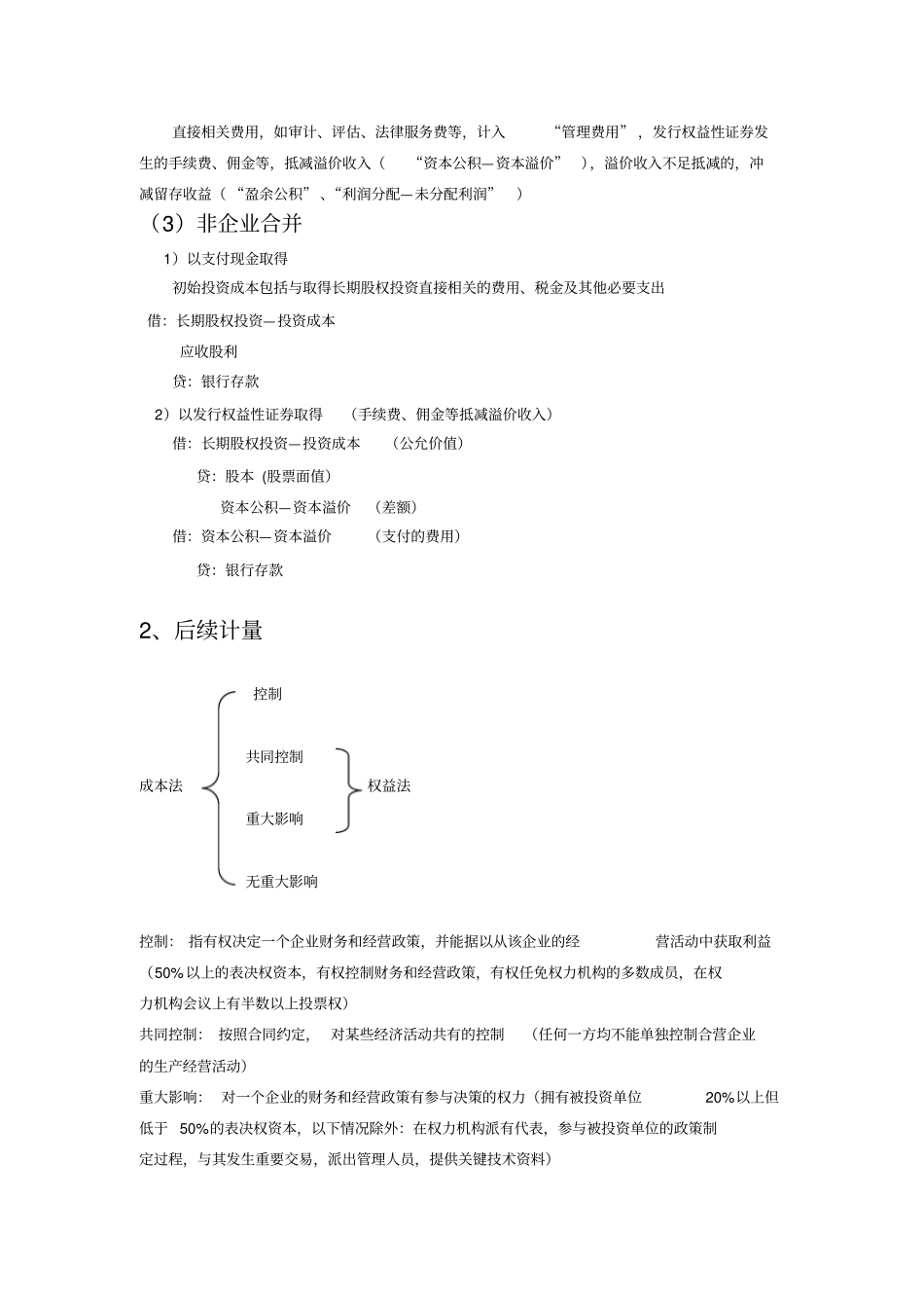 (完整版)长期股权投资——注会会计整理版_第2页