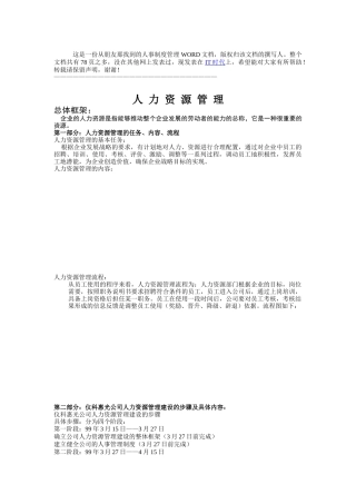某企业人事管理制度表格