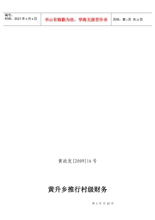 某乡村级财务管理实施办法