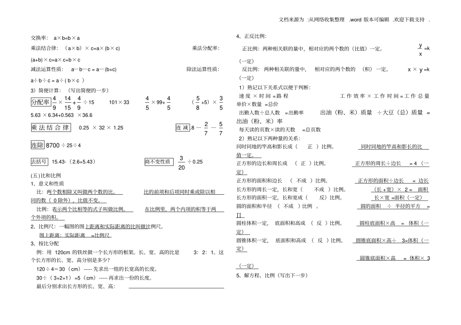 人教版小升初数学复习资料精华版_第3页