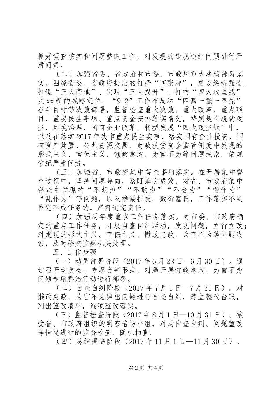 懒政怠政为官不为问题专项整治行动工作实施方案_第2页