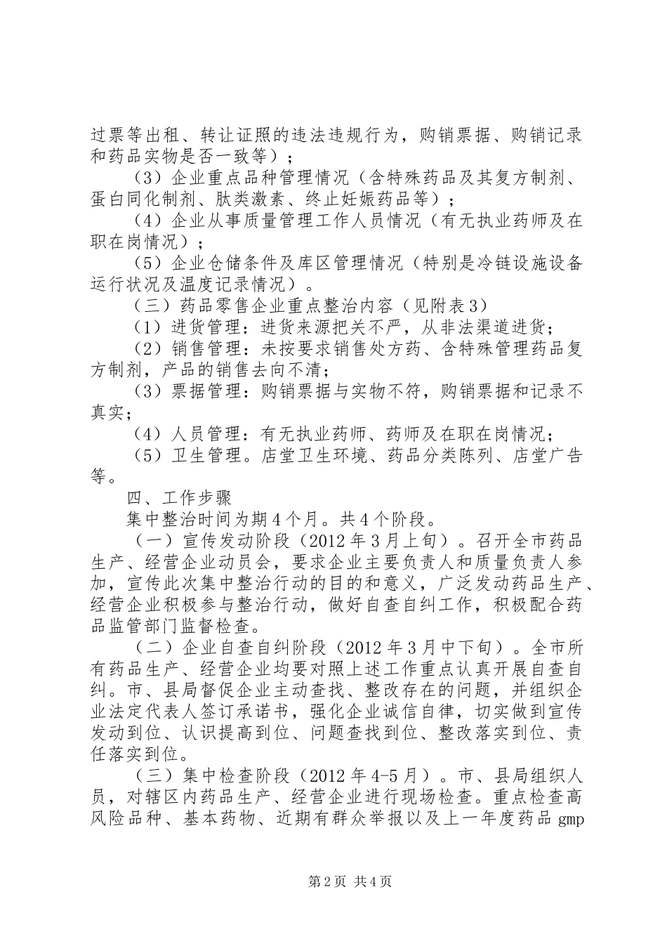 药品生产整治活动实施方案_第2页