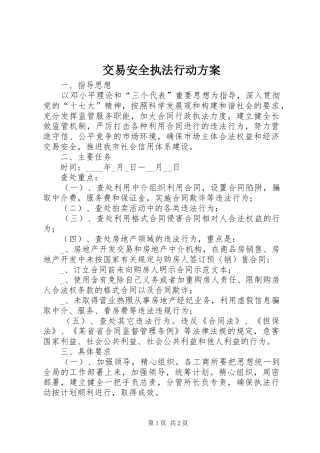 交易安全执法行动实施方案