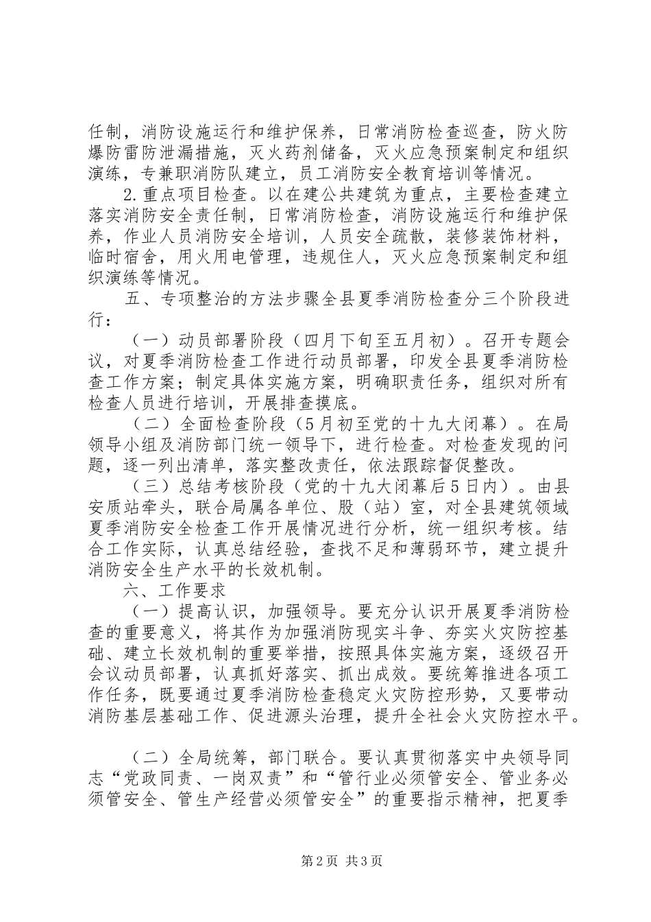 住建局夏季消防安全检查工作方案_第2页