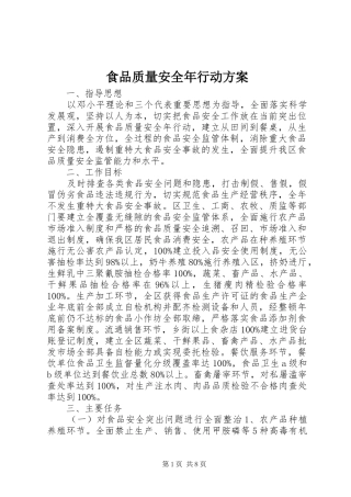 食品质量安全年行动实施方案