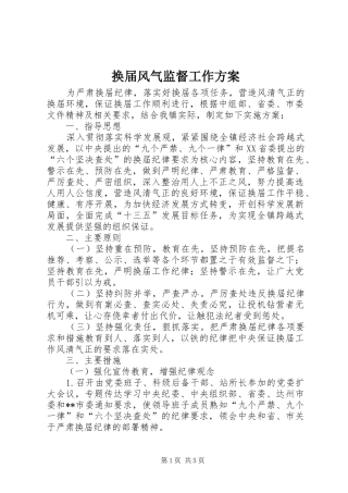 换届风气监督工作实施方案