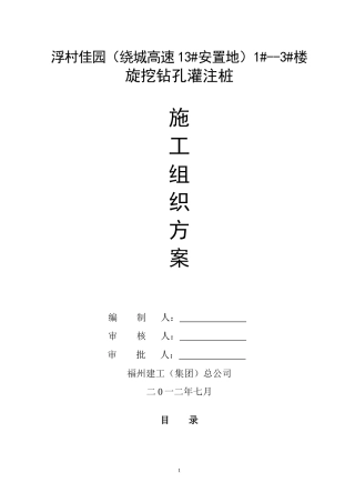 旋挖灌注桩施工组织设计(改)