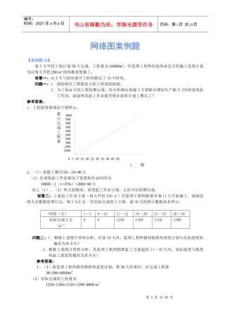 施工组织网络图案例题