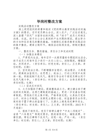 毕岗村整改实施方案