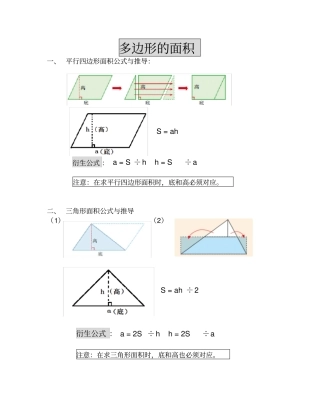 (完整版)多边形的面积知识点与经典习题