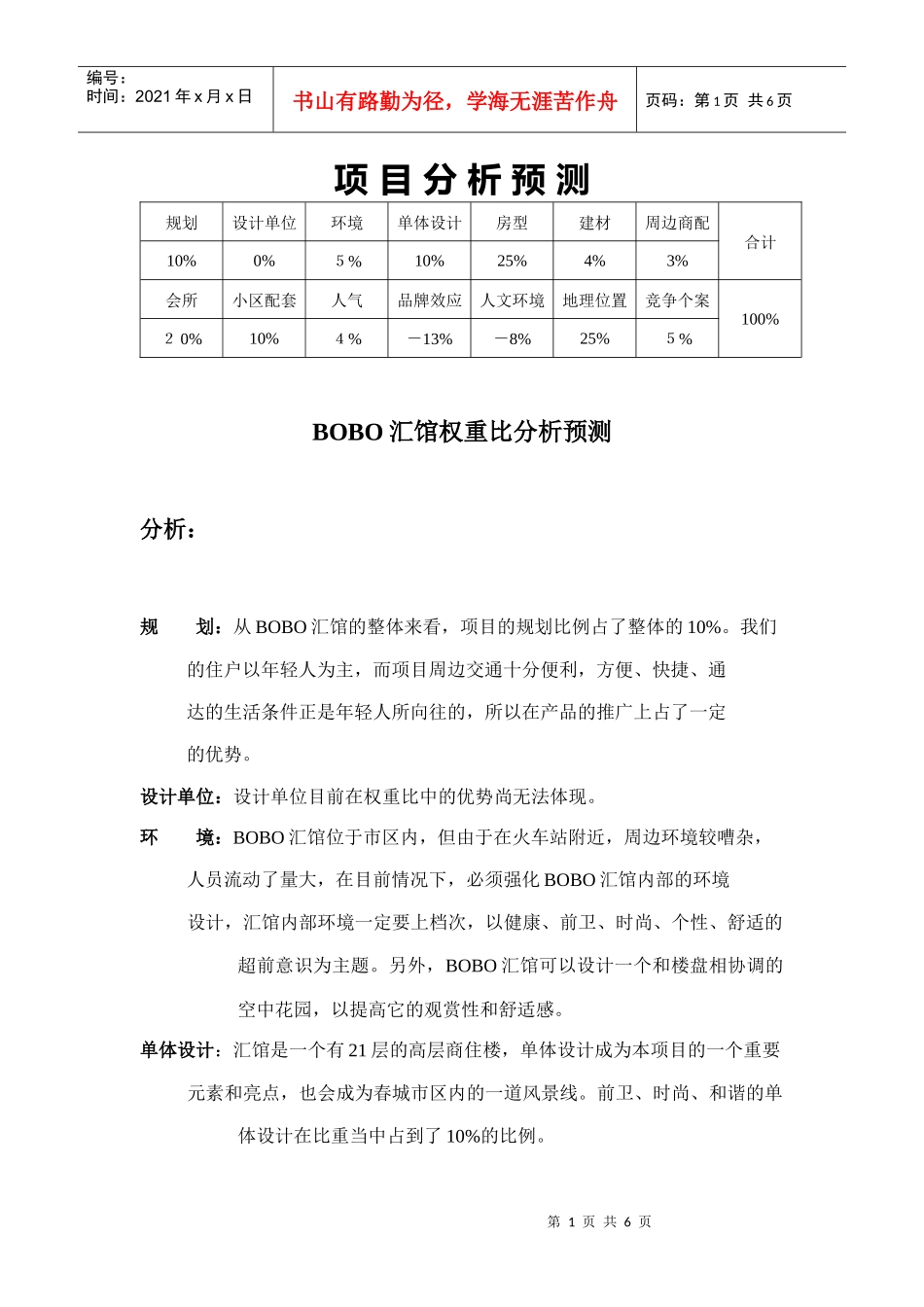 昆明BOBO汇馆策划全案——项目分析预测(doc 6)_第1页