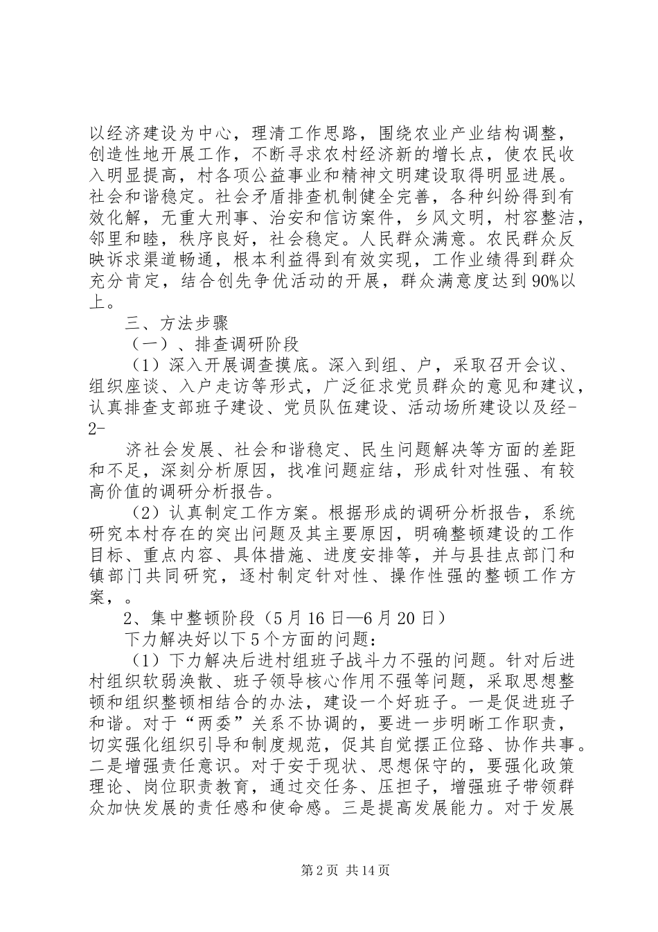后进村整顿建设方案_第2页