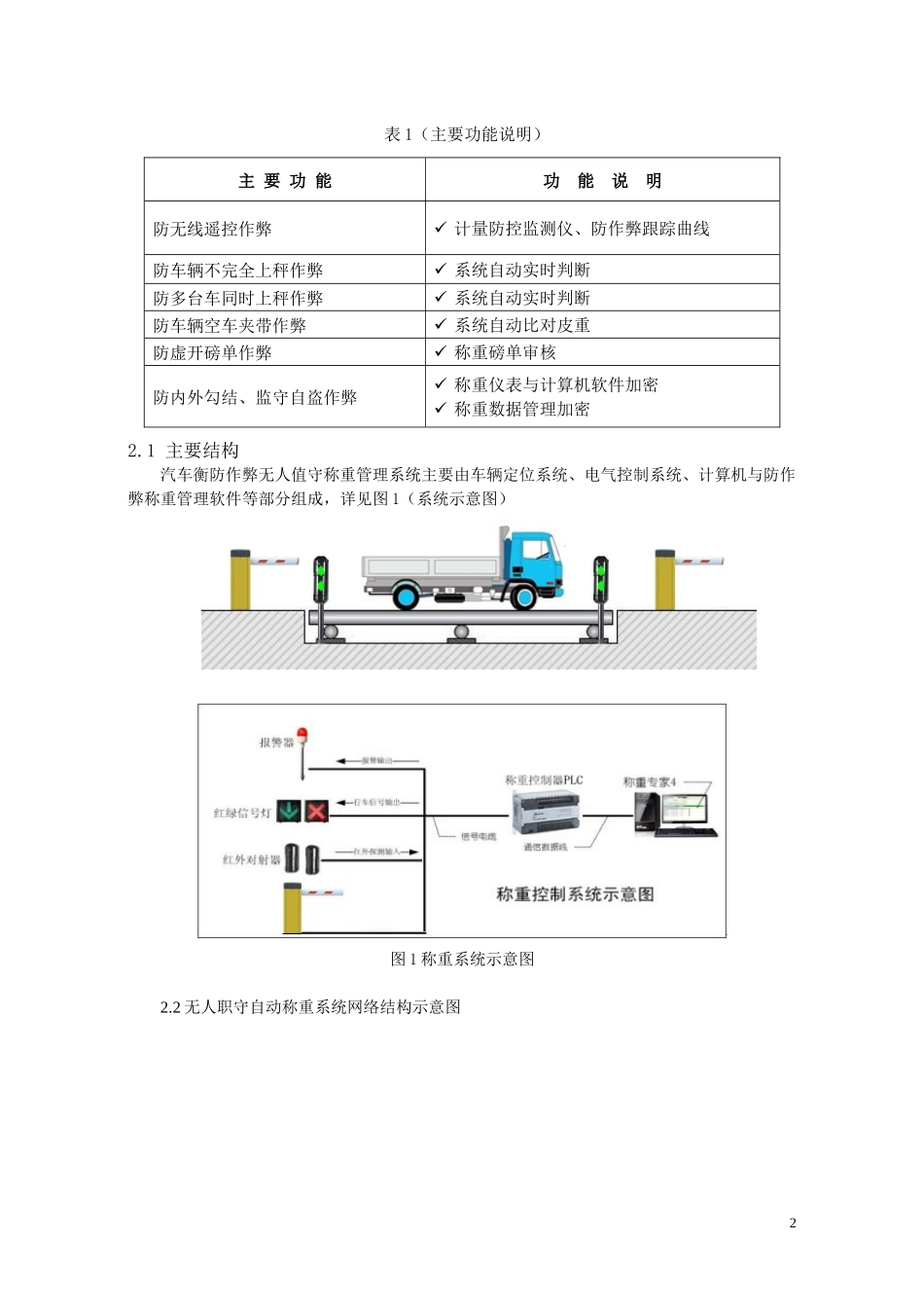 无人值守汽车衡称量管理系统技术协议(CYDZ)_第2页