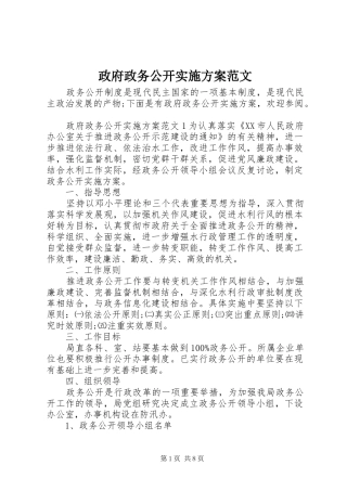 政府政务公开方案范文