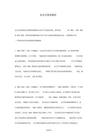 业余无线电频段
