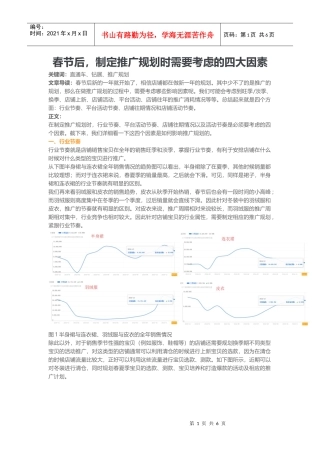 春节后制定推广规划时需要考虑的四大因素